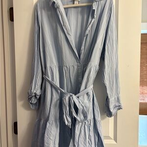 Ava & Viv Sky Blue Striped Dress